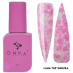 Топ для гель-лаку DNKa Top Sakura прозорий з рожевими хлоп'ями, 12 мл