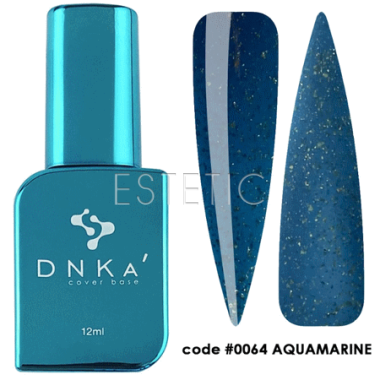 DNKa Cover Base #0064 Aquamarine - Світловідбиваюча кольорова база, синьо-зелений опал, 12 мл