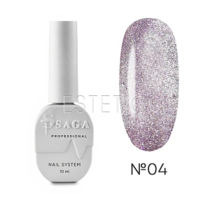 SAGA Professional CAT SHINE №04 - Гель-лак кришталева кішка №04 (рожево-бузковий), 8 мл