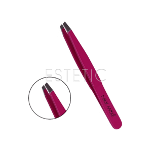 Пінцет NIKK MOLE для брів класичний, пурпурно-рожевий