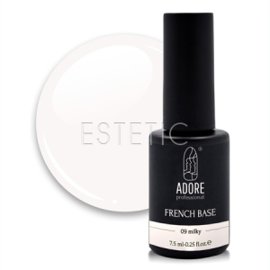 Камуфлирующая база ADORE French Base №09 milky, молочный, 7,5 мл
