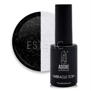 Топ для гель-лака ADORE Miracle Top №5, прозрачный с голографическим шиммером, 7,5 мл