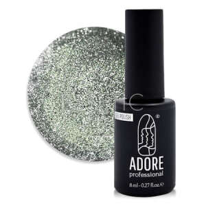 Гель-лак ADORE Gel Polish cat's eye №462 lynx, оливково-сріблястий, кришталеве кошаче око, 8 мл