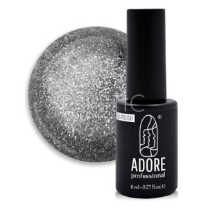 Гель-лак ADORE Gel Polish cat's eye №459 irbis, сріблястий, кришталеве кошаче око, 8 мл