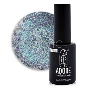 Гель-лак ADORE Gel Polish cat's eye №463 margay, сріблясто-синій, кришталеве кошаче око, 8 мл