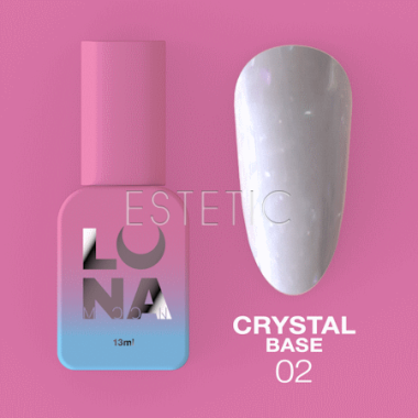 База LUNA Crystal Base №2 напівпрозора молочна з дрібною зеленувато-блакитною поталлю, 13 мл