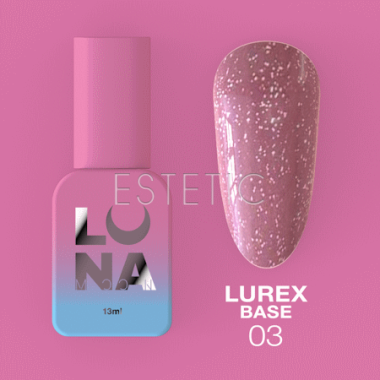 База LUNA Lurex Base №03 светоотражающая, лиловый нюд, 13 мл 