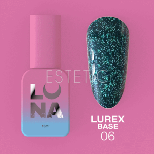 База LUNA Lurex Base №06 светоотражающая, темно-зеленый с голографическими блестками, 13 мл