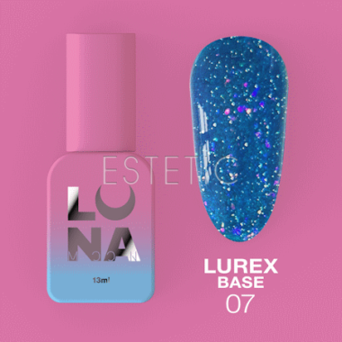 База LUNA Lurex Base №07 світловідбивна, лазурний з голографічними блискітками, 13 мл