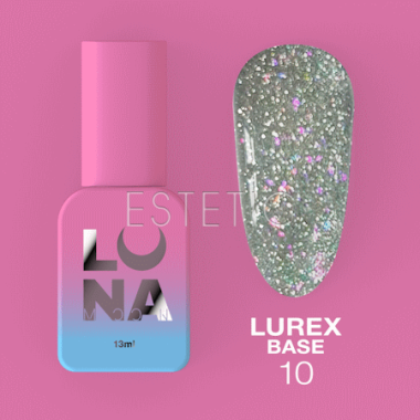 База LUNA Lurex Base №10 світловідбивна, срібло з голографічними блискітками, 13 мл