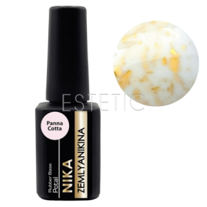 База NIKA ZEMLYANIKINA Potal Panna Cotta камуфлирующая молочная с золотой поталью, 15 мл