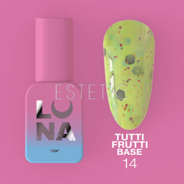 База Luna Tutti Frutti Base №14 лимонна з різнокольоровими часточками, 13 мл
