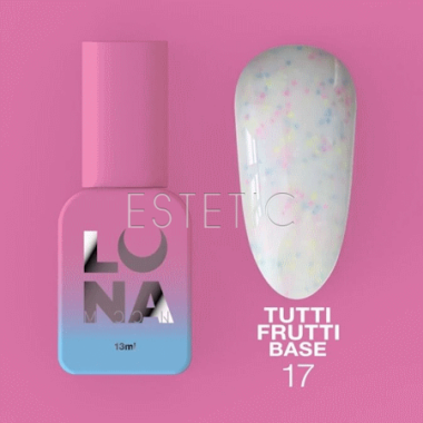 База Luna Tutti Frutti Base №17 молочно-белая с разноцветными точечками, 13 мл