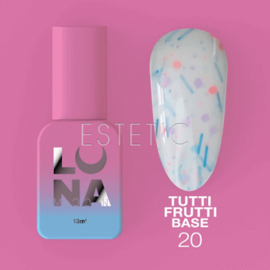 База Luna Tutti Frutti Base №20 молочно-біла з разнокольоровими фігурками, 13 мл