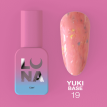 База Luna Yuki Base №19 йогуртовый персиковый с разноцветной поталью, 13 мл