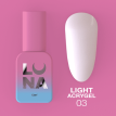 Рідкий гель Luna Light Acrygel №3 молочний, 13 мл