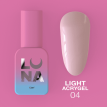 Жидкий гель Luna Light Acrygel №4 молочно-розовый, 13 мл