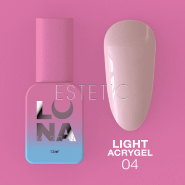 Рідкий гель Luna Light Acrygel №4 молочно-рожевий, 13 мл