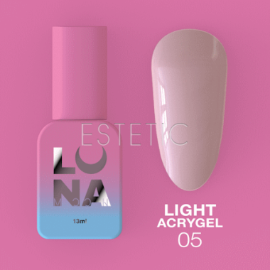 Жидкий гель Luna Light Acrygel №5 розовый молочный, 13 мл