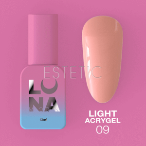 Рідкий гель Luna Light Acrygel №09 ніжний персик, 13 мл