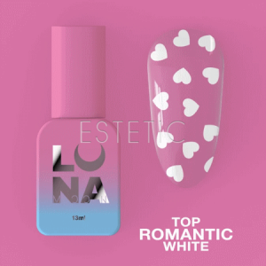 Топ LUNA Top Romantic White з білими сердечками, без липкого шару, 13 мл