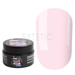 Гель для наращивания Kira Nails Builder Gel 009 конструирующий, розовый молочный, 15 г
