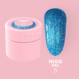 Гель блесточки LUNA Nixie Gel №5 для дизайна, голубой сапфир, 5 мл