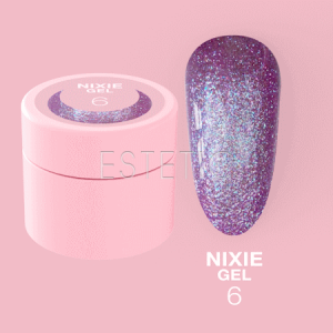 Гель блесточки LUNA Nixie Gel №6 для дизайна, розово-фиолетовый аметист, 5 мл