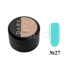 Жидкий гель DARK Medium Gel №27 светло-бирюзовая пастель, 15 мл
