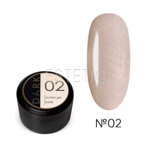 Гель DARK Builder Shine Gel №02 молочно-розовый с микроблеском красного золота,15 мл