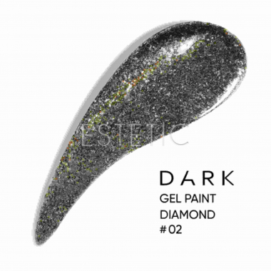 Гель блестки DARK Diamond Gel 02 жидкая фольга белое золото 4 мл, 5 г