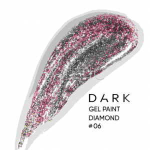 Гель блестки DARK Diamond Gel 06 жидкая фольга розовое серебро 4 мл, 5 г
