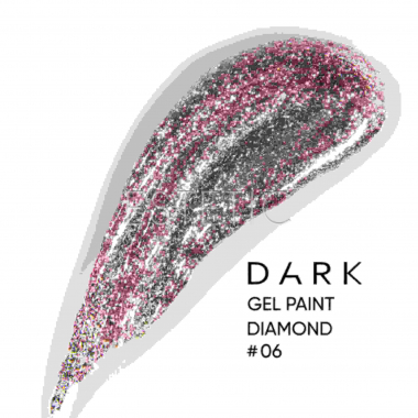 Гель блестки DARK Diamond Gel 06 жидкая фольга розовое серебро 4 мл, 5 г