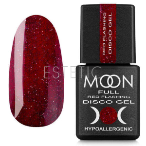 Світловідбивний гель-лак MOON FULL Red Flashing Disсo Gel FD07 вишневий, 8 мл