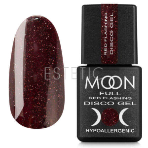 Світловідбивний гель-лак MOON FULL Red Flashing Disсo Gel FD09 темний бордо теплий, 8 мл