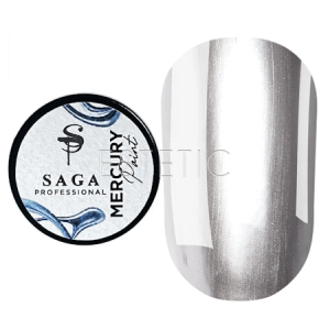 Гель-краска жидкий металл SAGA MERCURY paint хром, 5 мл