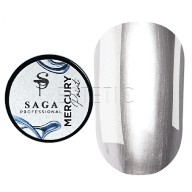 Гель-фарба рідкий метал SAGA MERCURY paint хром, 5 мл