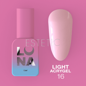 Рідкий гель Luna Light Acrygel №16 біло-рожевий теплий, 13 мл
