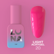 Рідкий гель Luna Light Acrygel №20 неоновий рожевий, 13 мл