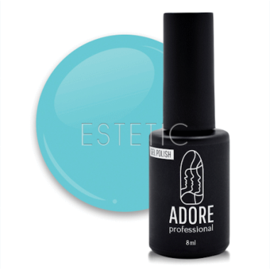 Гель-лак ADORE Gel Polish №113 aqua, пастельный светло-голубой холодный, 8 мл