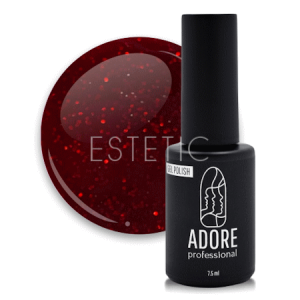 Гель-лак ADORE Gel Polish №152 christmas, темно-червоний з глітером, 8 мл