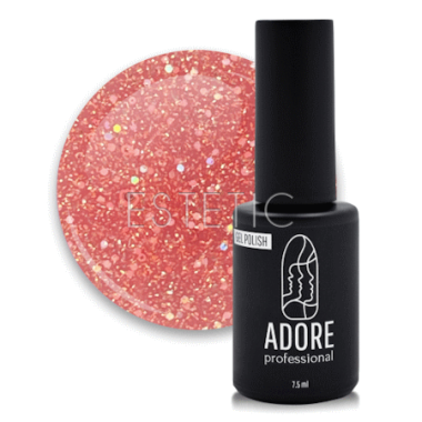 Гель-лак ADORE Gel Polish №393 quartz, нежно-розовый с поталью, 8 мл