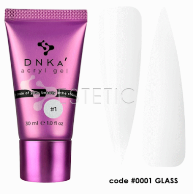 Акрил-гель DNKa Acryl Gel #0001 Glass прозрачный tube, 30 мл