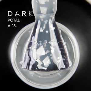 База Dark Pro Base Potal 18, 15 мл напівпрозора молочна з білою поталлю ефект слюди