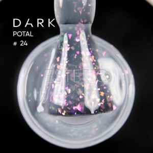 База Dark Pro Base Potal 24, 15 мл молочна з рожево-неоновою голографічною поталлю