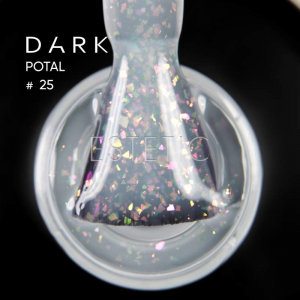 База Dark Pro Base Potal 25, 15 мл молочна з рожевою голографічною поталлю