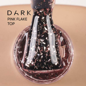 Топ Dark Pink Flake Top прозрачный розовый с блесточками розового золота, 8 мл