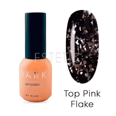 Топ Dark Pink Flake Top прозорий рожевий з блискітками рожевого золота, 8 мл