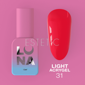 Рідкий гель Luna Light Acrygel №31 червоний,13 мл