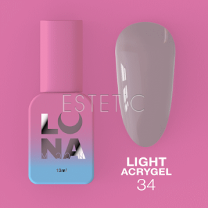 Рідкий гель Luna Light Acrygel №34 сіро-бузковий,13 мл